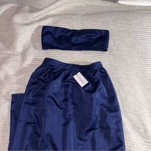 WeWoreWhat Midnight Blue Bandeau and Skirt Set